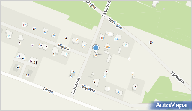 Michałów, Lazurowa, 8, mapa Michałów