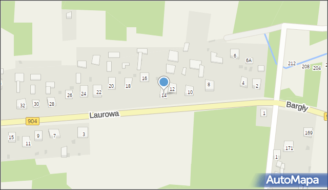 Michałów, Laurowa, 14, mapa Michałów