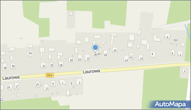 Michałów, Laurowa, 20, mapa Michałów
