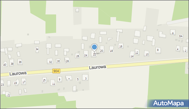 Michałów, Laurowa, 22, mapa Michałów