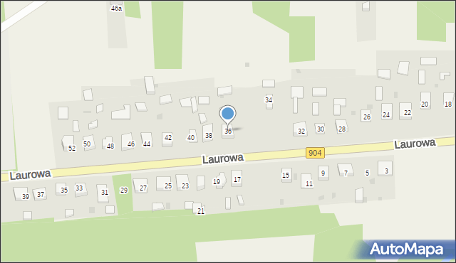 Michałów, Laurowa, 36, mapa Michałów