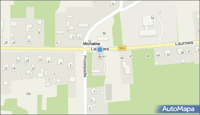 Michałów, Laurowa, 51, mapa Michałów