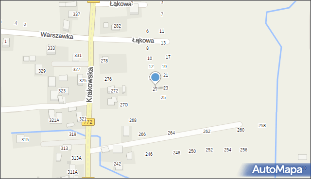 Michałowice, Łąkowa, 27, mapa Michałowice