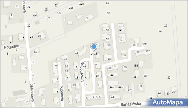 Michałowice, Lawendowa, 14/13, mapa Michałowice