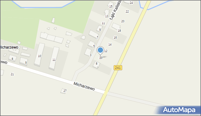 Micharzewo, Łąki Kaliskie, 10, mapa Micharzewo