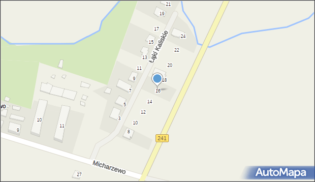 Micharzewo, Łąki Kaliskie, 16, mapa Micharzewo