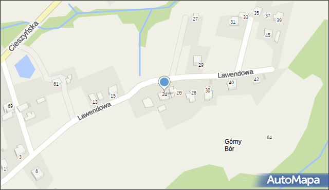Międzyświeć, Lawendowa, 24, mapa Międzyświeć