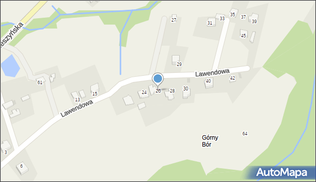 Międzyświeć, Lawendowa, 26, mapa Międzyświeć