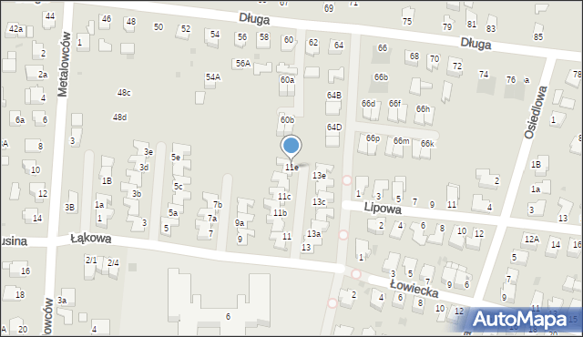 Mielec, Łąkowa, 11e, mapa Mielca