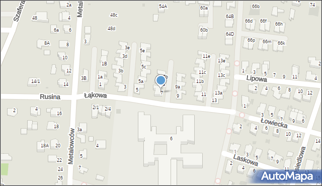 Mielec, Łąkowa, 7, mapa Mielca