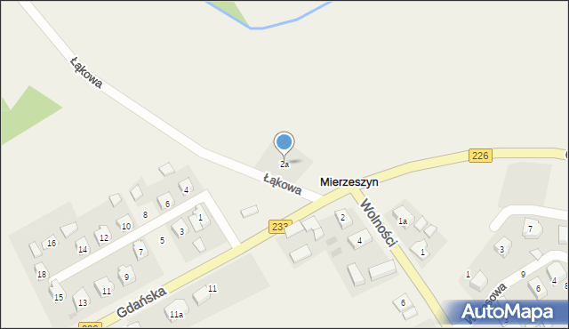 Mierzeszyn, Łąkowa, 2a, mapa Mierzeszyn