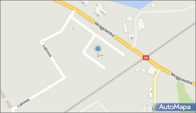 Mikołajki, Łąkowa, 4, mapa Mikołajki