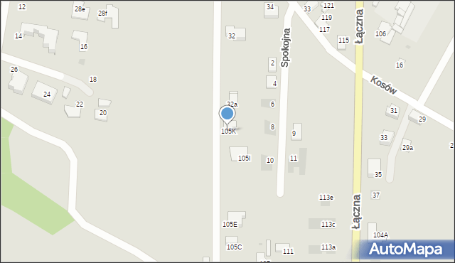 Mikołów, Łączna, 105K, mapa Mikołów