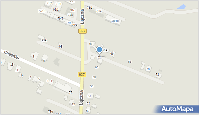 Mikołów, Łączna, 62, mapa Mikołów