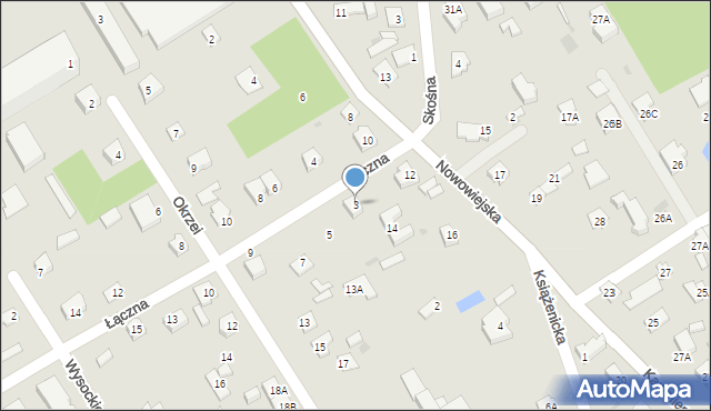 Milanówek, Łączna, 3, mapa Milanówek