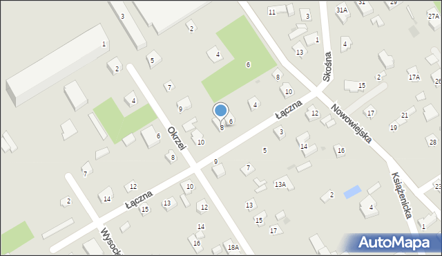 Milanówek, Łączna, 8, mapa Milanówek