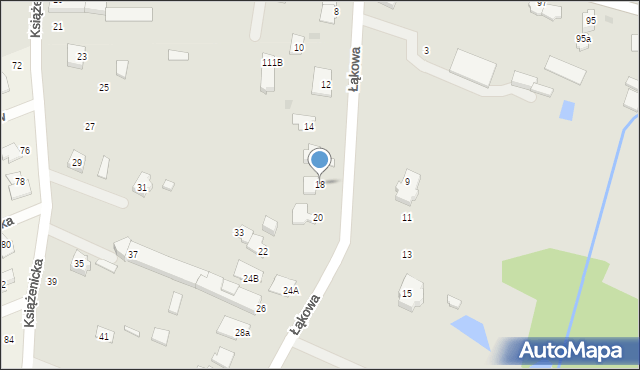 Milanówek, Łąkowa, 18, mapa Milanówek