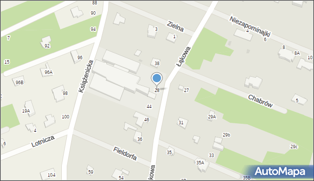 Milanówek, Łąkowa, 28, mapa Milanówek