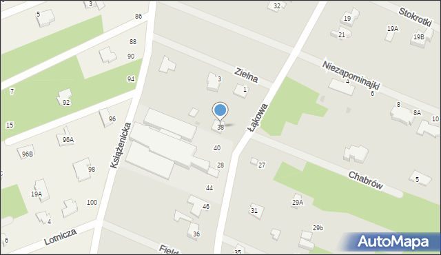 Milanówek, Łąkowa, 38, mapa Milanówek