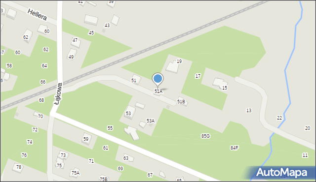 Milanówek, Łąkowa, 51A, mapa Milanówek