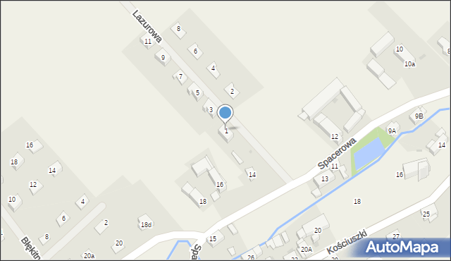 Milikowice, Lazurowa, 1, mapa Milikowice