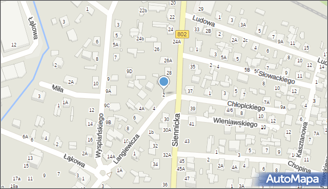 Mińsk Mazowiecki, Langiewicza Mariana, gen., 2, mapa Mińsk Mazowiecki