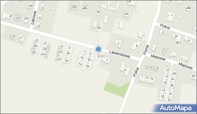Mirków, Lawendowa, 3, mapa Mirków