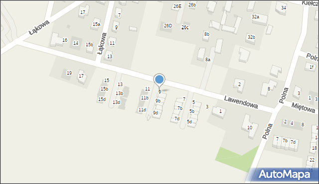 Mirków, Lawendowa, 9, mapa Mirków