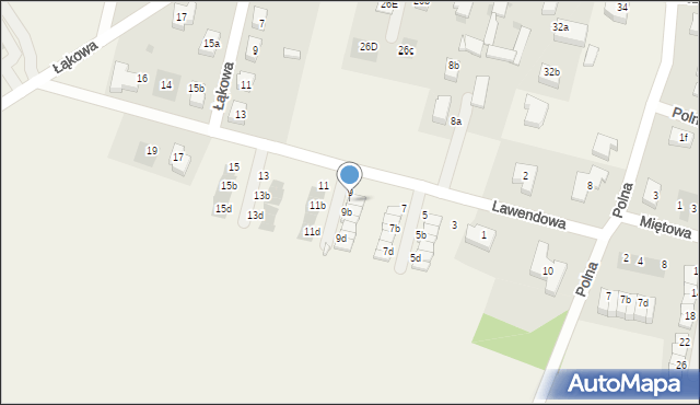 Mirków, Lawendowa, 9a, mapa Mirków