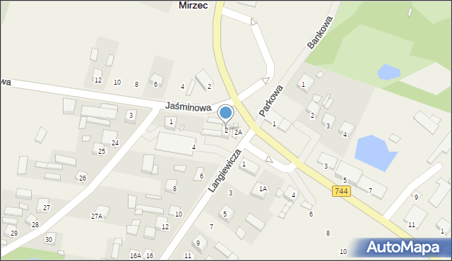 Mirzec, Langiewicza Mariana, gen., 2, mapa Mirzec