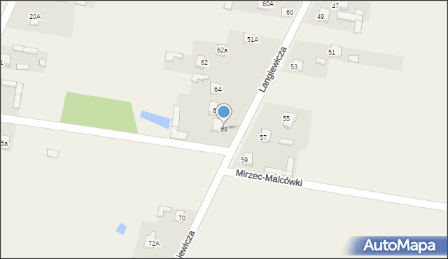 Mirzec, Langiewicza Mariana, gen., 68, mapa Mirzec