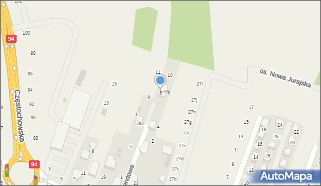 Modlnica, Lawendowa, 8, mapa Modlnica
