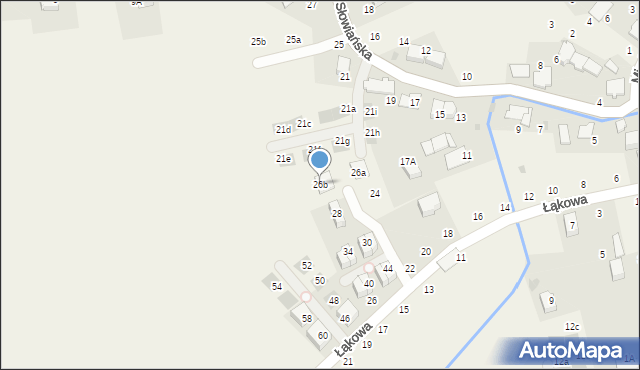 Modlniczka, Łąkowa, 26b, mapa Modlniczka