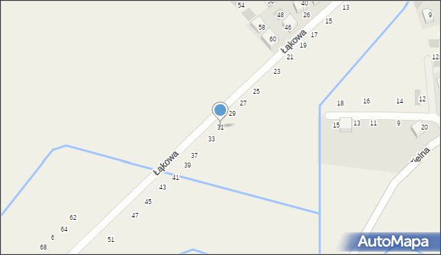 Modlniczka, Łąkowa, 31, mapa Modlniczka