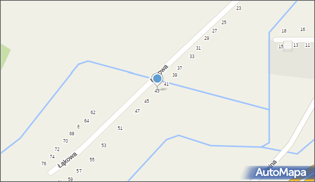 Modlniczka, Łąkowa, 43, mapa Modlniczka