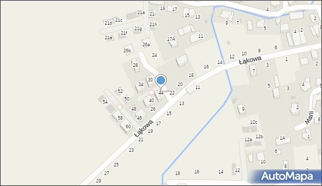 Modlniczka, Łąkowa, 44, mapa Modlniczka