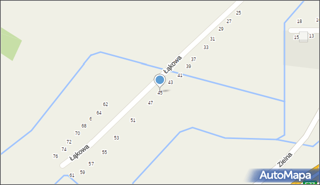 Modlniczka, Łąkowa, 45, mapa Modlniczka