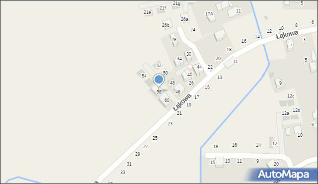 Modlniczka, Łąkowa, 58, mapa Modlniczka