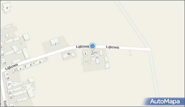 Modrze, Łąkowa, 10, mapa Modrze