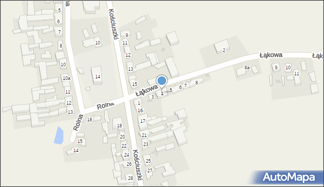 Modrze, Łąkowa, 4, mapa Modrze