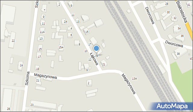 Mońki, Łąkowa, 19, mapa Mońki