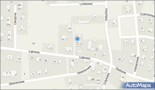 Mosty, Łąkowa, 2D, mapa Mosty