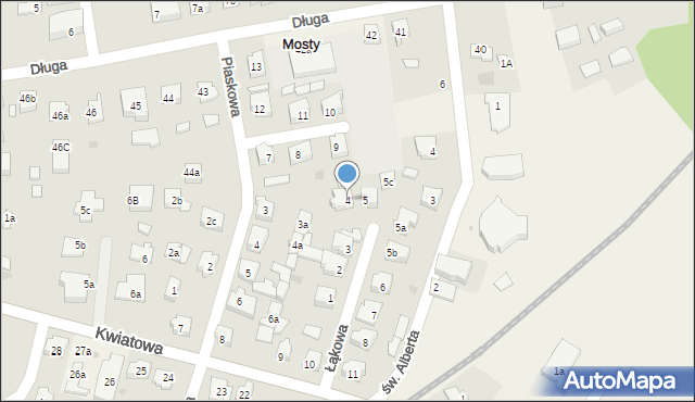 Mosty, Łąkowa, 4, mapa Mosty