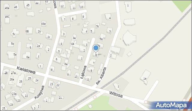 Mosty, Łąkowa, 6, mapa Mosty