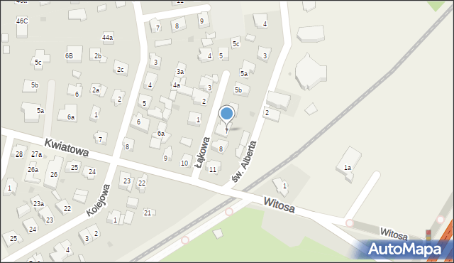 Mosty, Łąkowa, 7, mapa Mosty