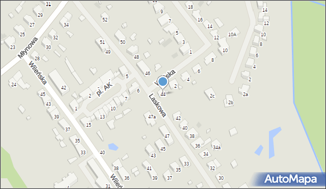 Mrągowo, Laskowa, 44, mapa Mrągowo