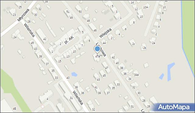 Mrągowo, Laskowa, 47a, mapa Mrągowo