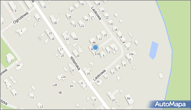 Mrągowo, Laskowa, 7, mapa Mrągowo