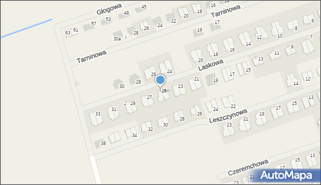 Mrowino, Laskowa, 25a, mapa Mrowino