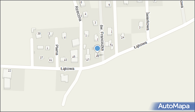 Mrzezino, Łąkowa, 49, mapa Mrzezino